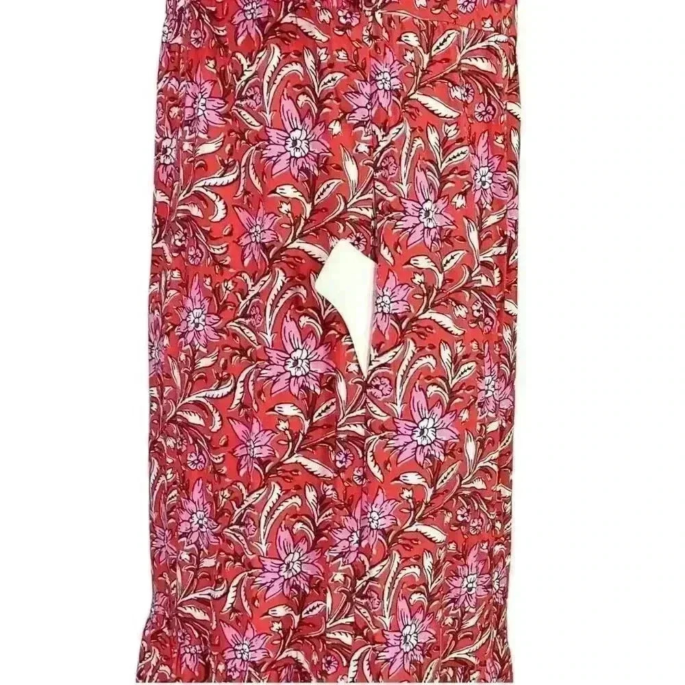Loft Women S Floral Tier Pocket Shirt Dress Red White Rayon Short Sleeves NEW - Picture 8 of 12